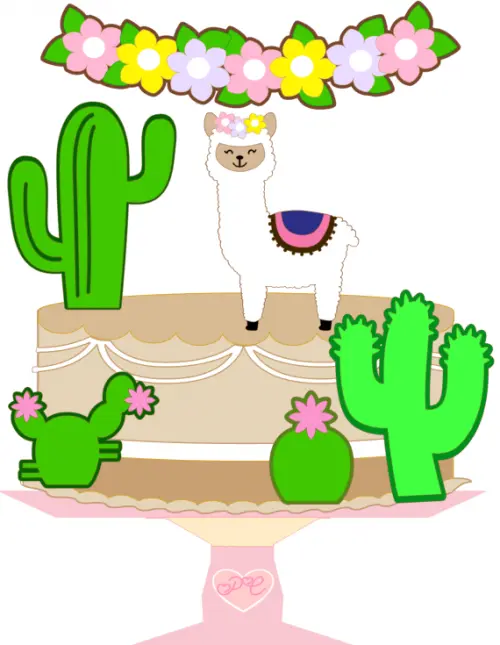 Arquivo de corte topo de bolo Lhama