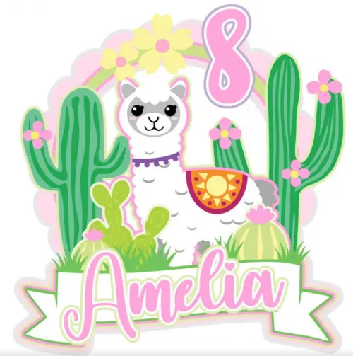 Arquivo de corte topo de bolo Lhama