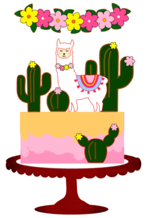 Arquivo de corte topo de bolo Lhama