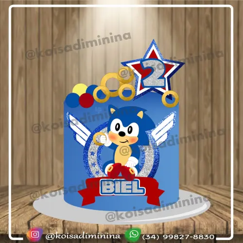 Arquivo de corte topo de bolo Sonic