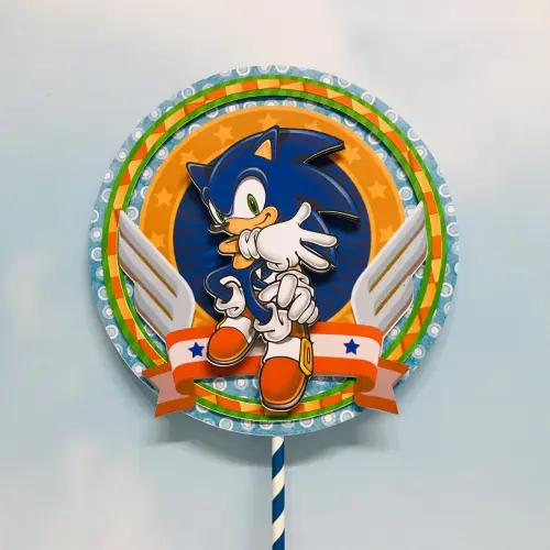 Arquivo de corte topo de bolo Sonic