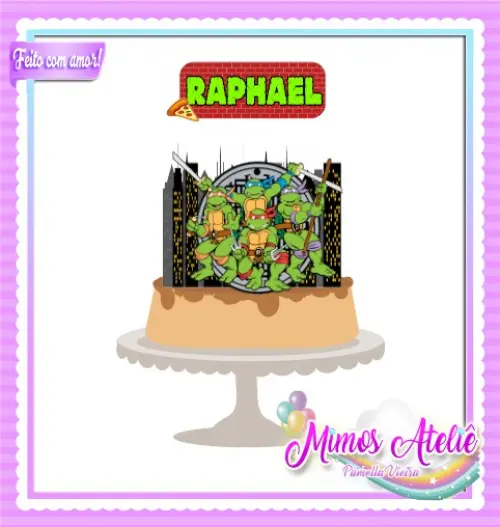 Arquivo de corte topo de bolo Tartaruga Ninja