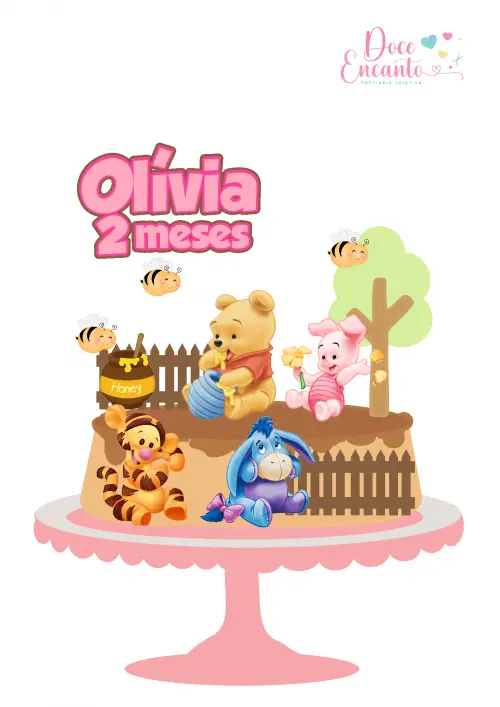 Arquivo de corte topo de bolo Ursinho Pooh