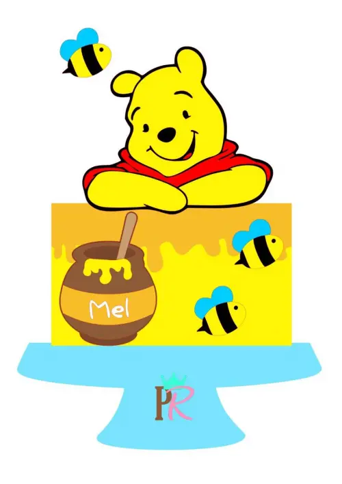 Arquivo de corte topo de bolo Ursinho Pooh