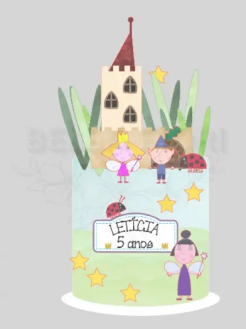 Topo de bolo Ben e Holly