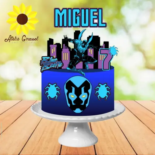 Arquivo de corte topo de bolo Besouro Azul