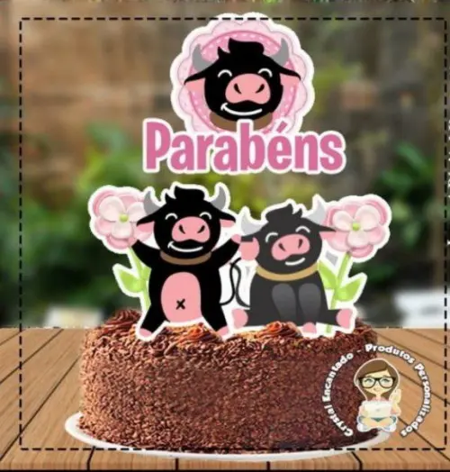 Arquivo de corte topo de bolo Boi da Cara Preta