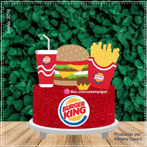 Arquivo de corte topo de bolo Burguer King