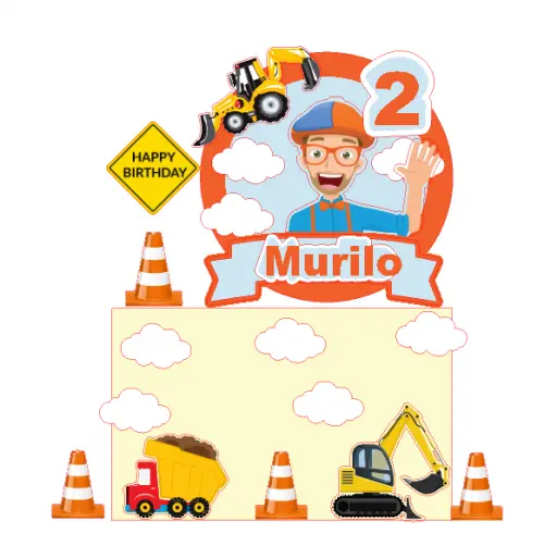 Arquivo de corte topo de bolo Blippi