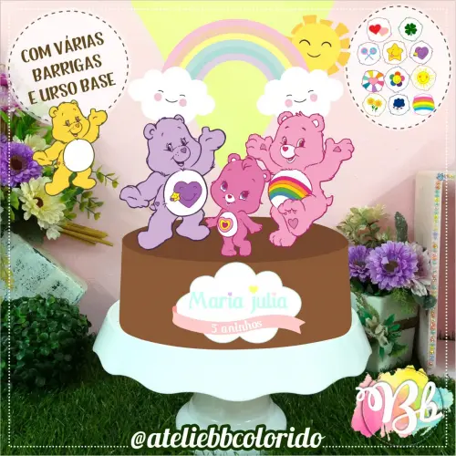 Arquivo de corte topo de bolo Ursinhos Carinhosos
