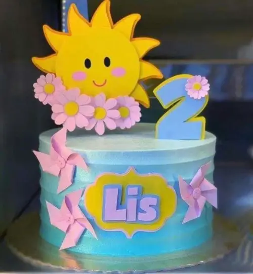 Arquivo de corte topo de bolo Sol Cute