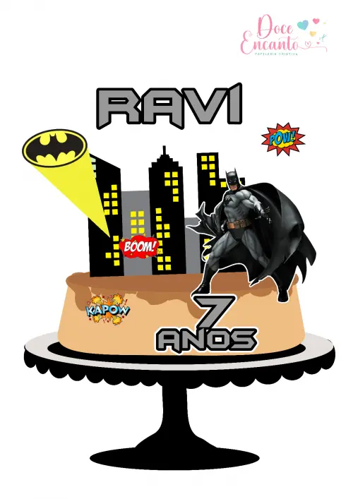 Arquivo de corte topo de bolo batman