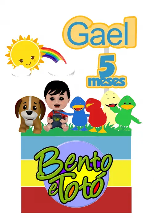 Arquivo de corte topo de bolo Bento e Totó