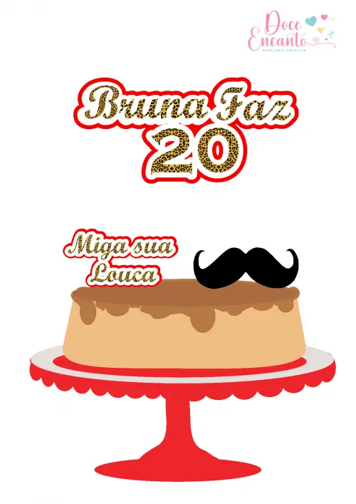 Arquivo de corte topo de bolo Bigode