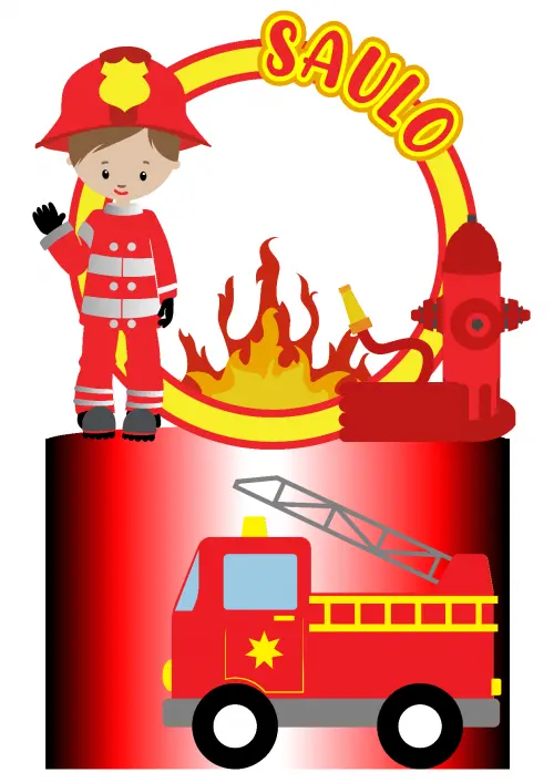 Arquivo de corte topo de bolo Bombeiro