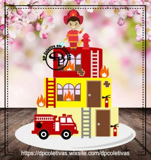 Arquivo de corte topo de bolo Bombeiro