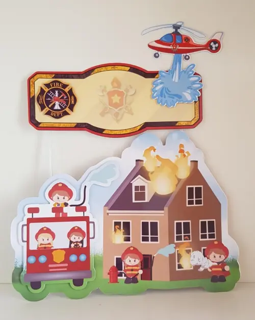 Arquivo de corte topo de bolo Bombeiro