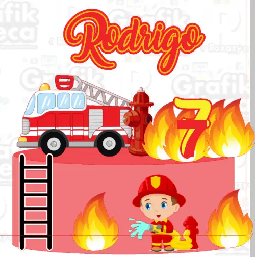 Arquivo de corte topo de bolo Bombeiro