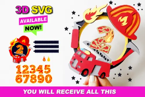 Arquivo de corte topo de bolo Bombeiro