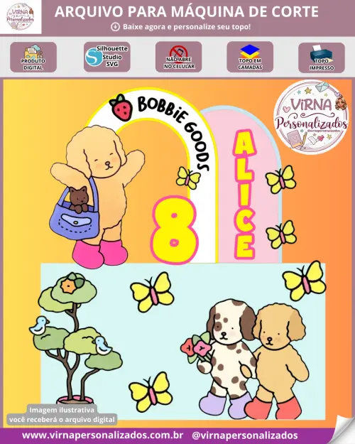 Arquivo de corte topo de bolo bobbie goods