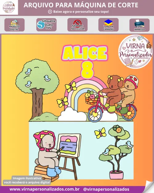 Arquivo de corte topo de bolo bobbie goods