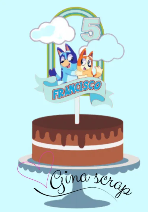 Arquivo de corte Topo de Bolo Bluey