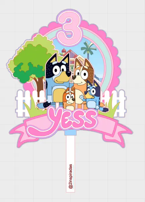 Arquivo de corte Topo de Bolo Bluey