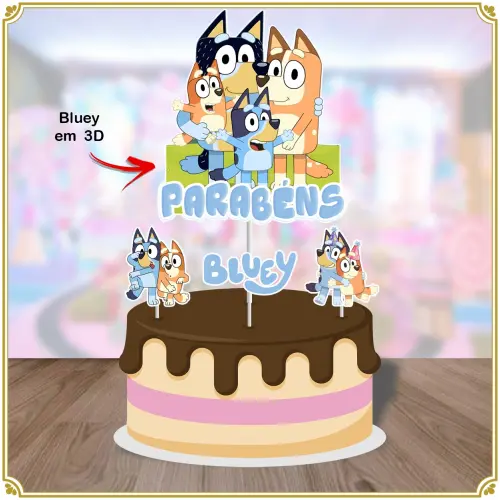 Arquivo de corte Topo de Bolo Bluey