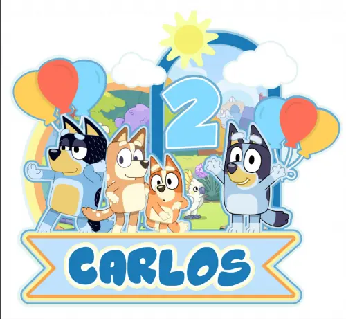 Arquivo de corte Topo de Bolo Bluey