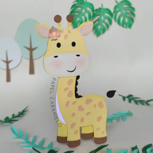 Arquivo de corte topo de bolo Girafinha