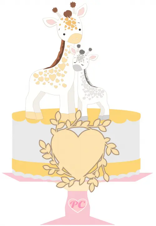 Arquivo de corte topo de bolo Girafinha