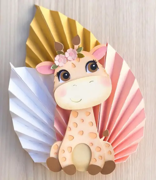 Arquivo de corte topo de bolo Girafinha