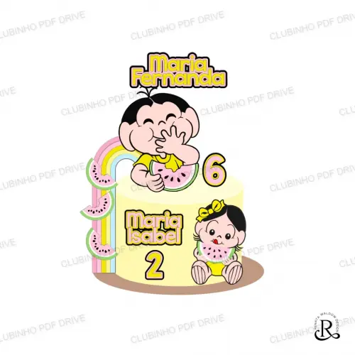 Arquivo de corte topo de bolo Magali