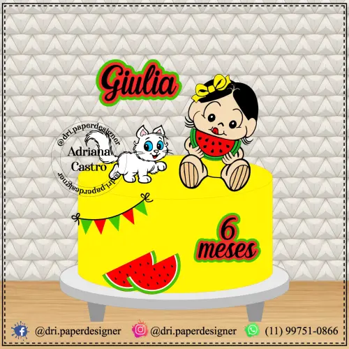 Arquivo de corte topo de bolo Magali