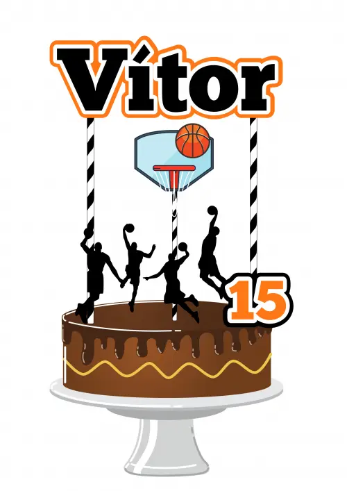 Arquivo de corte topo de bolo Basquete