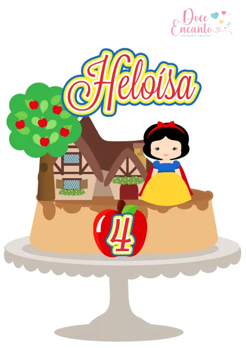 Arquivo de corte topo de bolo Branca de Neve