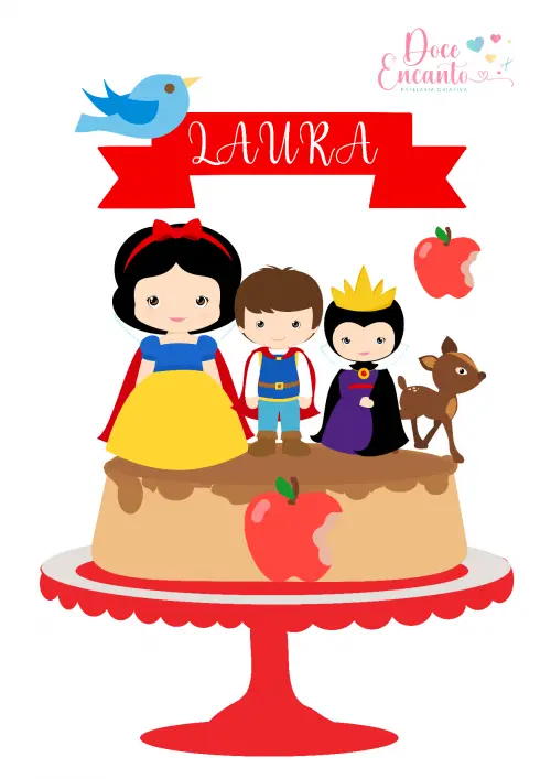 Arquivo de corte topo de bolo Branca de Neve