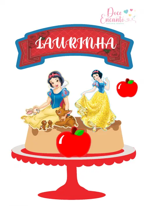 Arquivo de corte topo de bolo Branca de Neve