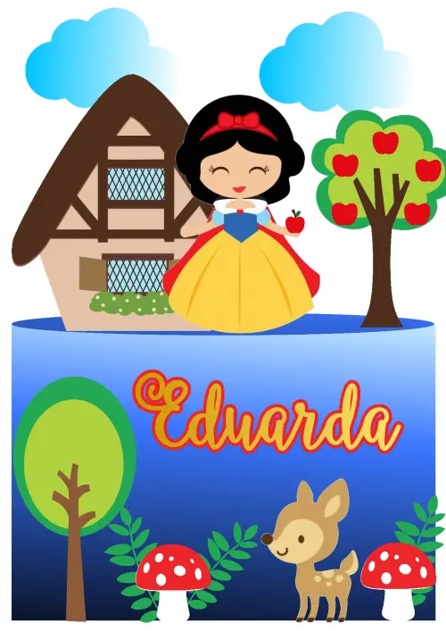 Arquivo de corte topo de bolo Branca de Neve