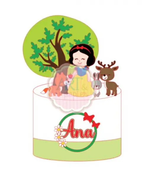 Arquivo de corte topo de bolo Branca de Neve