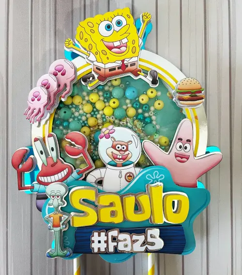 Arquivo de corte topo de bolo Bob Esponja