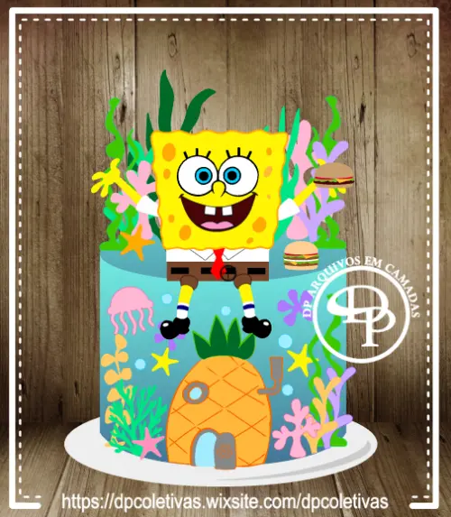Arquivo de corte topo de bolo Bob Esponja
