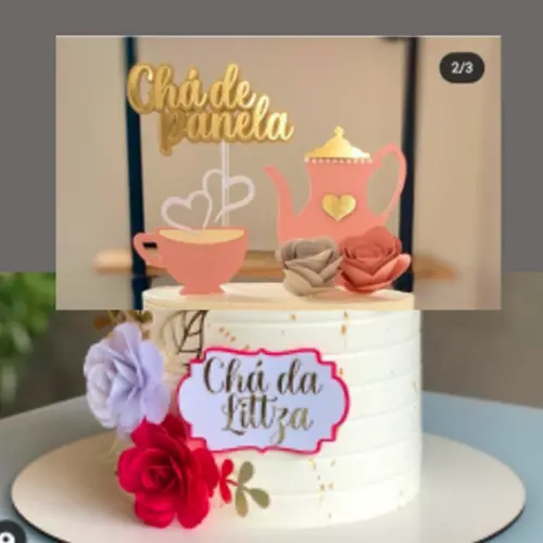 Arquivo de corte topo de bolo Bule e Xicaras