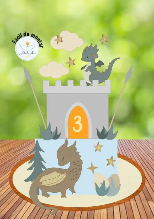 Arquivo de corte topo de bolo Dragões