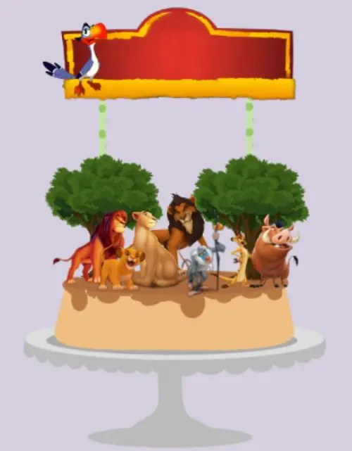 Arquivo de corte topo de bolo rei leão