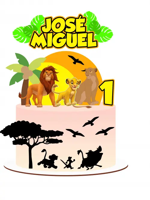 Arquivo de corte topo de bolo rei leão
