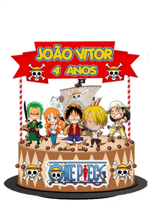 Topo de Bolo One Piece