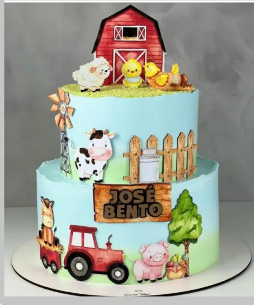 Topo de bolo Fazendinha