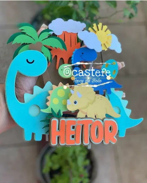 Arquivo de corte topo de bolo Dinossauro