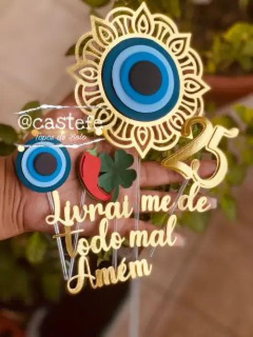 Arquivo de corte topo de bolo Olho Grego